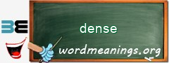 WordMeaning blackboard for dense